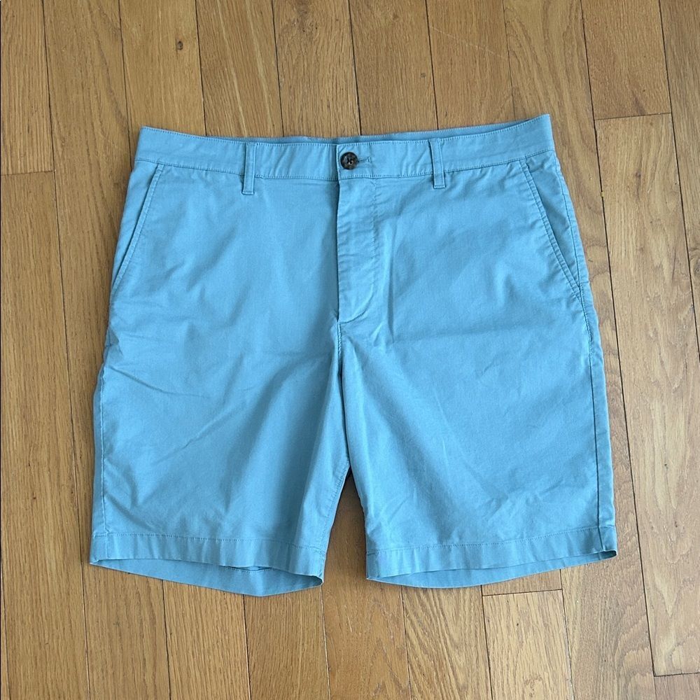 Faherty Movement Chino Short 8” Light Blue Shorts Men 33 Organic Cotton Casual - Picture 10 of 12